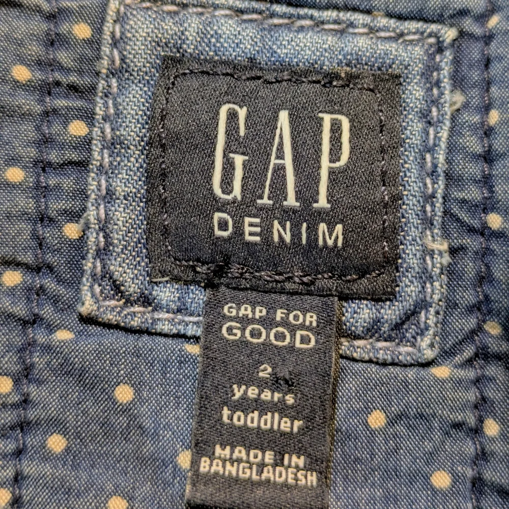Vintage Kids Gap Quilted Patchwork Light Blue Denim Jacket/Coat, Cotton, EUC, 2T